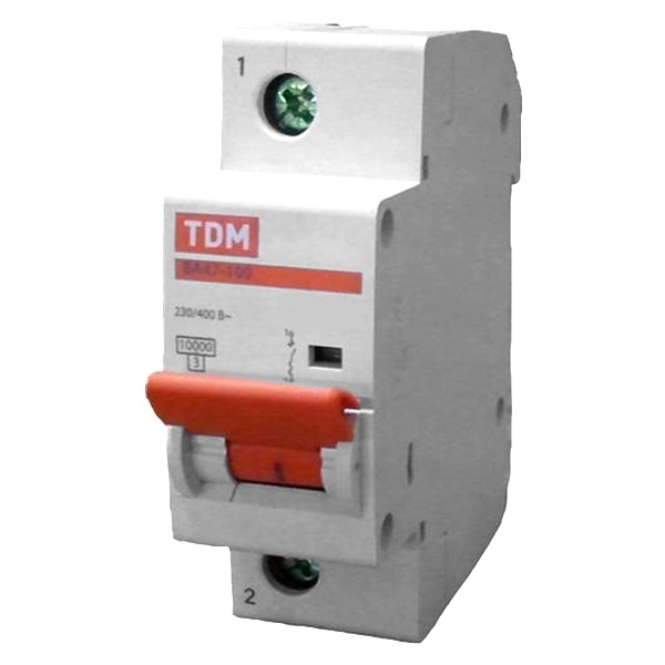 Автоматический выключатель ВА47-100 1Р 100А 10кА характеристика С TDM (автомат электрический)