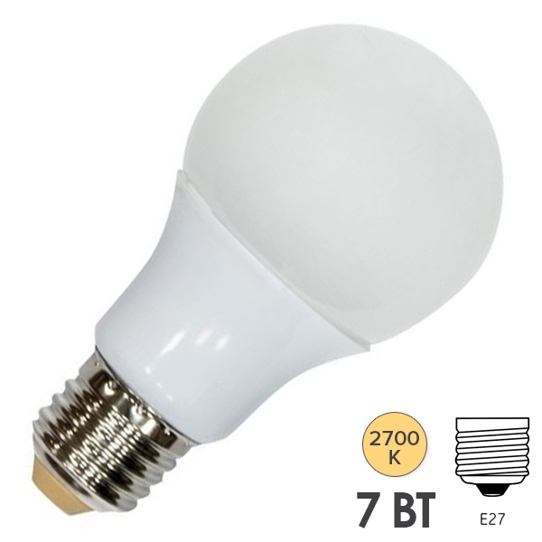 Лампа светодиодная Feron LB-91 A60 7W 2700K 230V E27 теплый свет