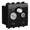 Розетка Avanti TV-FM-SAT модульная 2 модуля черный квадрат DKC