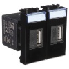 Зарядное устройство DKC Avanti USB модульное 5В21А 2 модуля черный квадрат