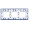 Рамка 3-ная Fede Vintage Tapestry Porcelain, blue lys - bright chrome