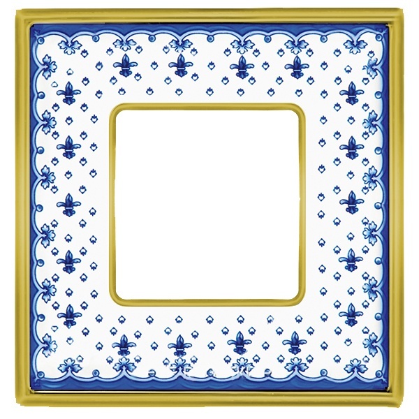 Рамка 1-ная Fede Vintage Tapestry Porcelain, blue lys - bright gold