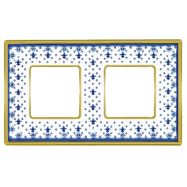 Рамка 2-ная Fede Vintage Tapestry Porcelain, blue lys - bright gold