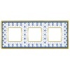Рамка 3-ная Fede Vintage Tapestry Porcelain, blue lys - bright gold