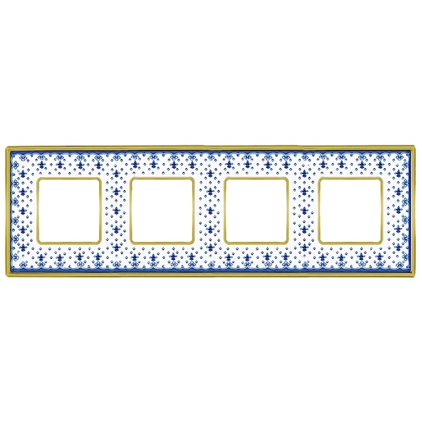 Рамка 4-ная Fede Vintage Tapestry Porcelain, blue lys - bright gold
