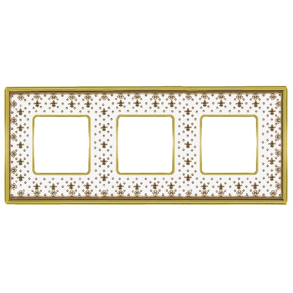 Рамка 3-ная Fede Vintage Tapestry Porcelain, brown lys - bright gold