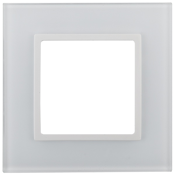 Рамка на 1 пост стекло Эра Elegance белый+белый 14-5101-01