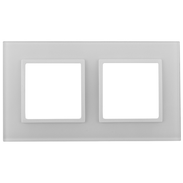 Рамка на 2 поста стекло Эра Elegance белыйый+белый 14-5102-01