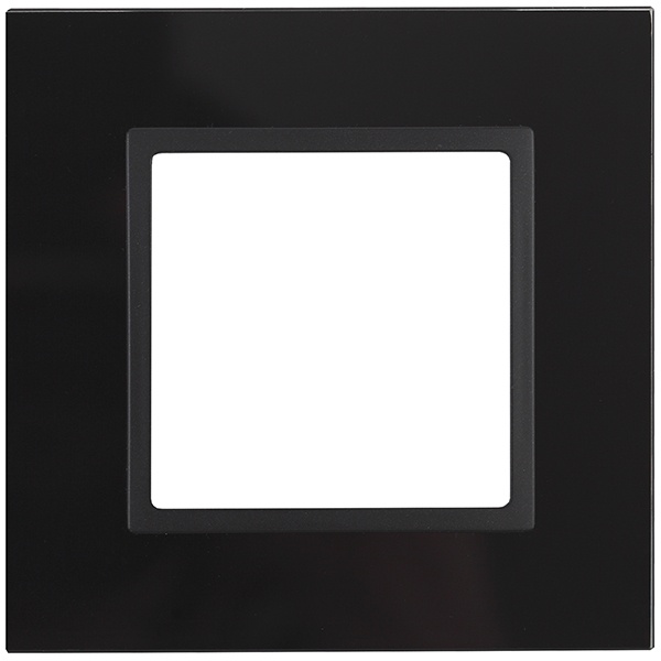 Рамка на 1 пост стекло Эра Elegance черный+антрацит 14-5101-05