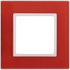 Рамка на 1 пост стекло Эра Elegance красный+белый 14-5101-23