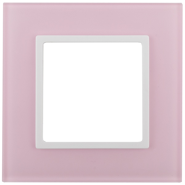 Рамка на 1 пост стекло Эра Elegance розовый+белый 14-5101-30
