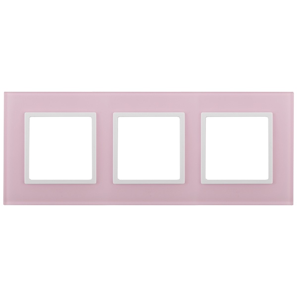 Рамка на 3 поста стекло Эра Elegance розовый+белый 14-5103-30