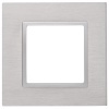 Рамка на 1 пост металл Эра Elegance алюминий+алюминий 14-5201-03