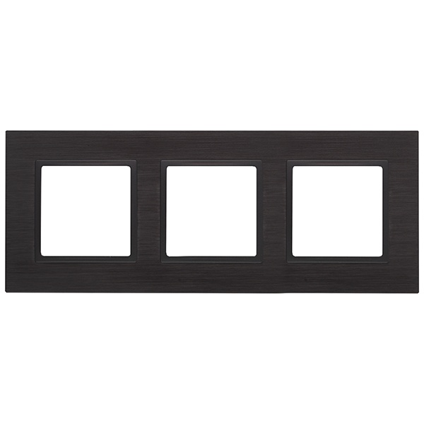 Рамка на 3 поста металл Эра Elegance чёрный+антрацит 14-5203-05