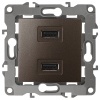 Устройство зарядное USB 230В/5В-2100мА IP20 Эра 12, бронза 12-4110-13