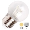 Светодиодная лампа шар 1W 230V E27 6 LED D45mm желтая прозрачная IP65 эффект лампы накаливания