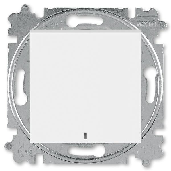 Выключатель одноклавишный с подсветкой ABB Levit белый / ледяной (3559H-A01446 01W)