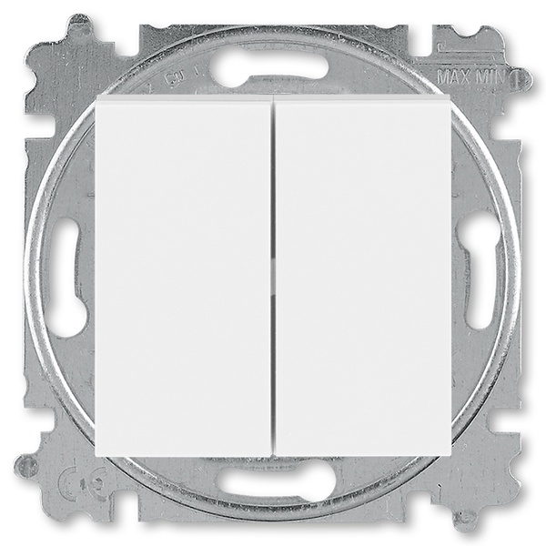 Переключатель и кнопка с перекидным контактом ABB Levit белый / ледяной (3559H-A53445 01W)