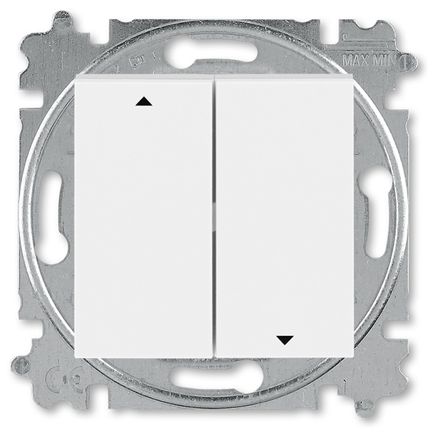 Выключатель жалюзи двухклавишный ABB Levit с фиксацией клавиш белый / ледяной (3559H-A89445 01W)