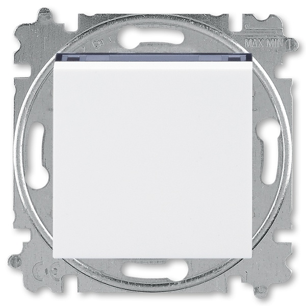 Переключатель кнопочный одноклавишный ABB Levit белый / дымчатый чёрный (3559H-A86445 62W)