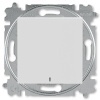 Выключатель кнопочный одноклавишный с подсветкой ABB Levit серый / белый (3559H-A91447 16W)