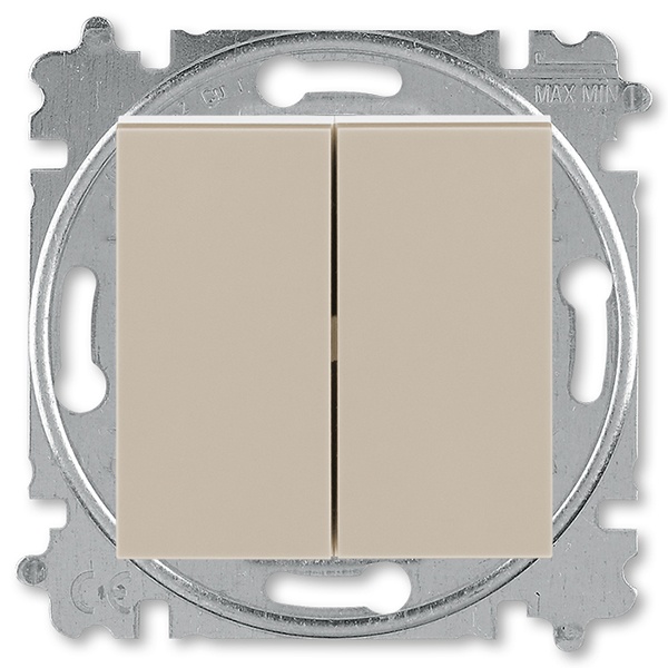 Переключатель и кнопка с перекидным контактом ABB Levit кофе макиато / белый (3559H-A53445 18W)