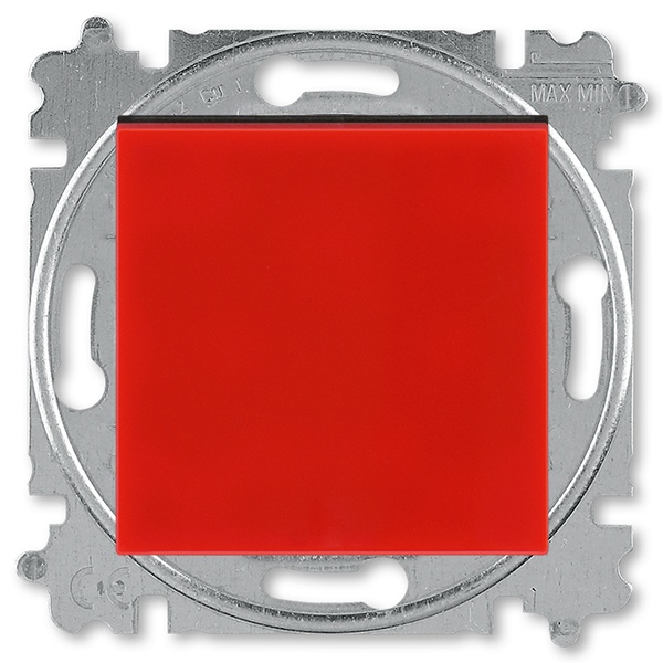 Выключатель одноклавишный ABB Levit красный / дымчатый чёрный (3559H-A01445 65W)