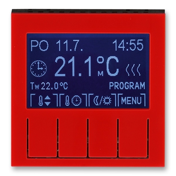 Терморегулятор ABB Levit универсальный программируемый красный / дымчатый чёрный (3292H-A10301 65)