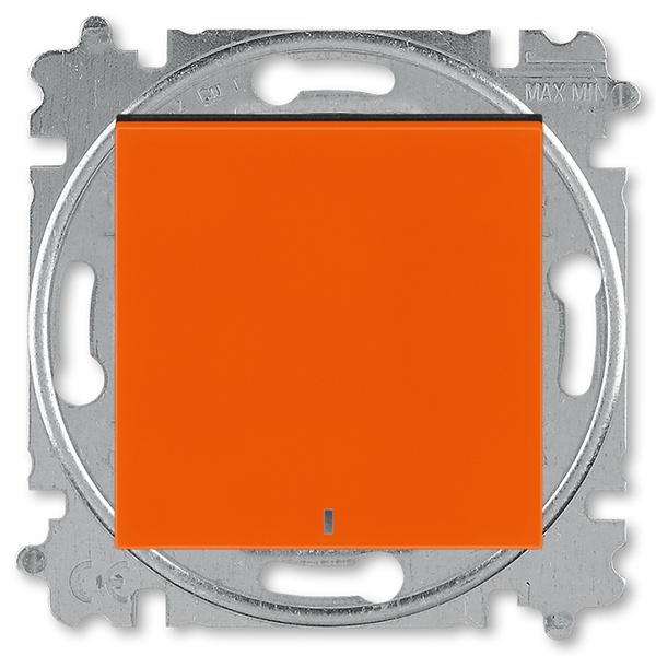 Переключатель одноклавишный с подсветкой ABB Levit оранжевый / дымчатый чёрный (3559H-A06446 66W)