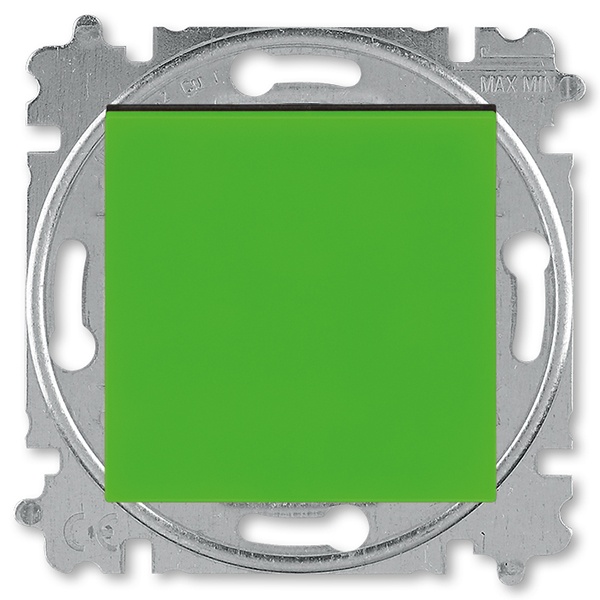 Выключатель одноклавишный ABB Levit двухполюсный зелёный / дымчатый чёрный (3559H-A02445 67W)