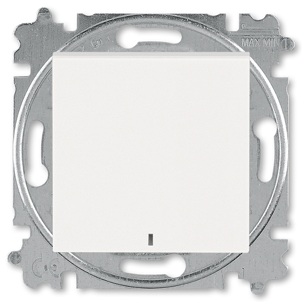 Переключатель одноклавишный с подсветкой ABB Levit ориентационная жемчуг / ледяной (3559H-A06446 68W