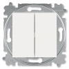 Выключатель кнопочный двухклавишный ABB Levit жемчуг / ледяной (3559H-A87445 68W)