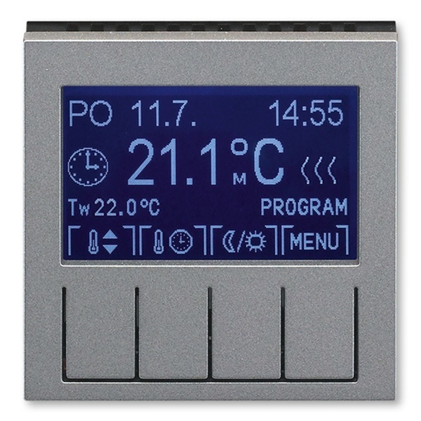 Терморегулятор ABB Levit универсальный программируемый сталь / дымчатый чёрный (3292H-A10301 69)