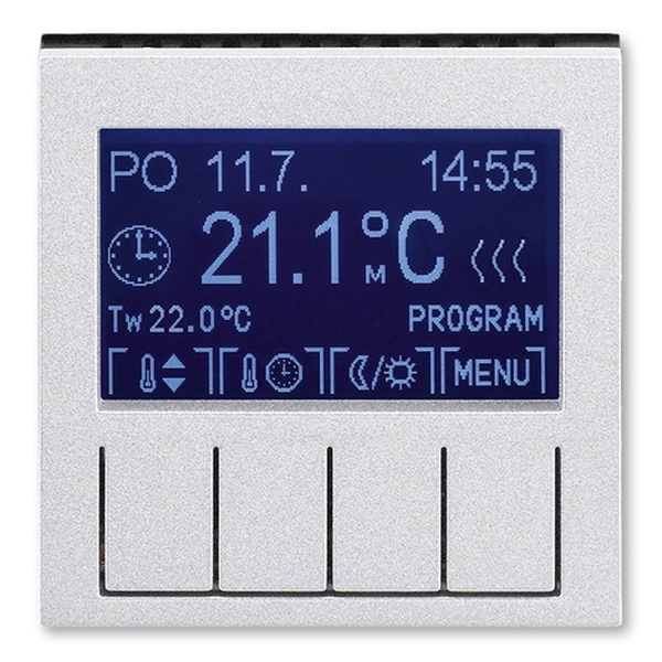 Терморегулятор ABB Levit универсальный программируемый серебро / дымчатый чёрный (3292H-A10301 70)
