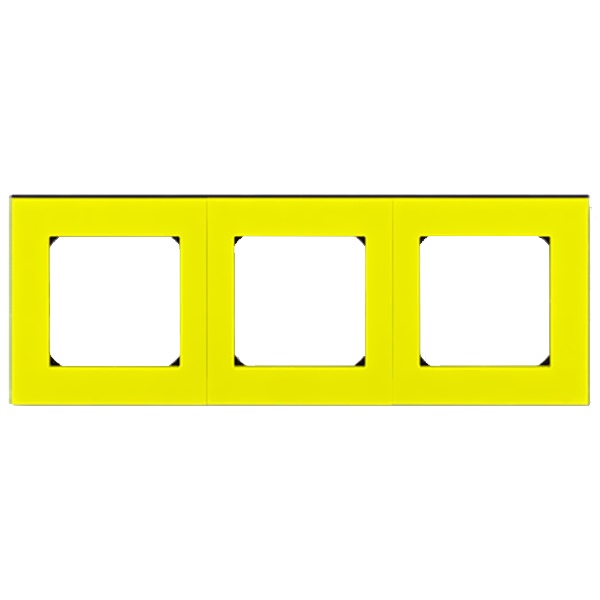 Рамка ABB Levit 3 поста жёлтый / дымчатый чёрный
