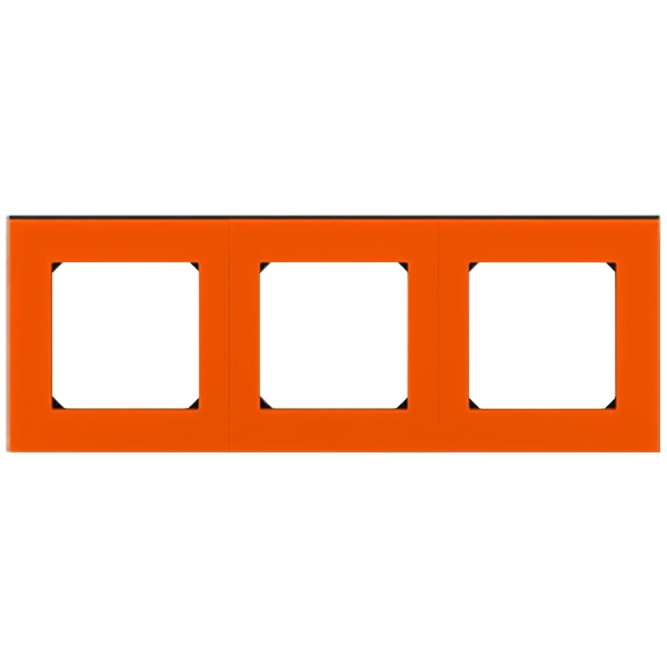 Рамка ABB Levit 3 поста оранжевый / дымчатый чёрный