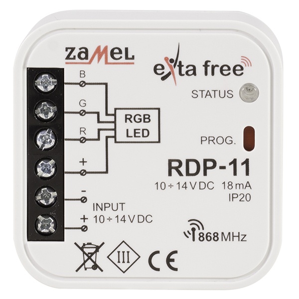 Драйвер RGB LED с возможностью управления по радиоканалу Zamel Exta Free 1 канал 10-14В 4А DC