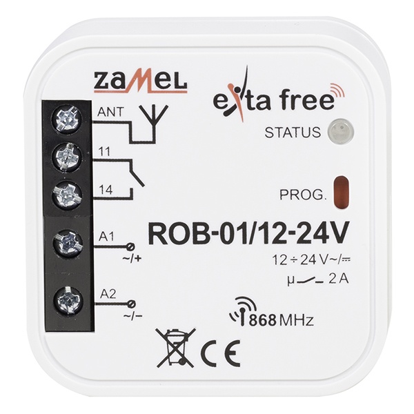 Радиореле для управления приводами ворот Zamel Exta Free приемник 1 канал 500Вт 12-24В AC/DC