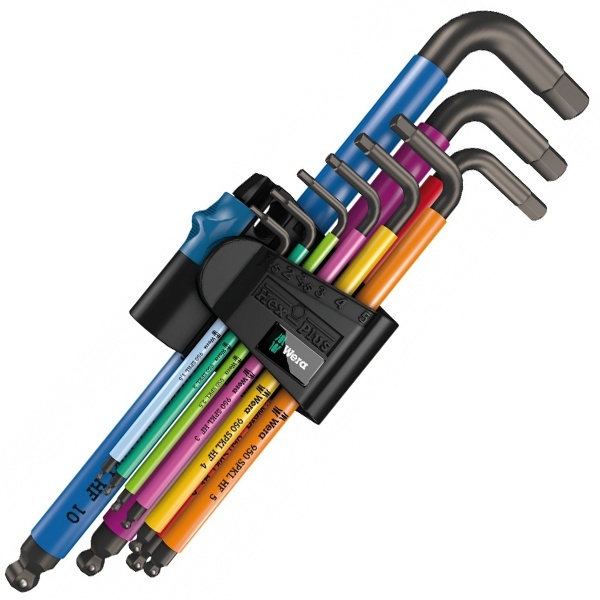 Набор Г-образных ключей метрических, BlackLaser, с фиксирующей функцией, 950 SPKL/9 SM HF Multicolor