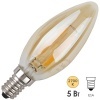 Лампа филаментная светодиодная свеча ЭРА F-LED B35 5W 827 E14 gold, Vintage, теплый свет 575651