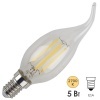 Лампа филаментная светодиодная свеча на ветру ЭРА F-LED BXS 5W 827 E14 теплый свет 043154