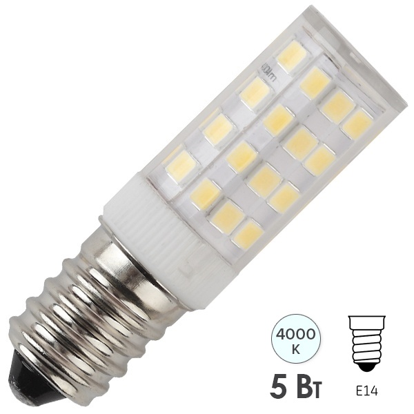 Лампа светодиодная ЭРА LED T25-5W-CORN-840-E14 белый свет 732974