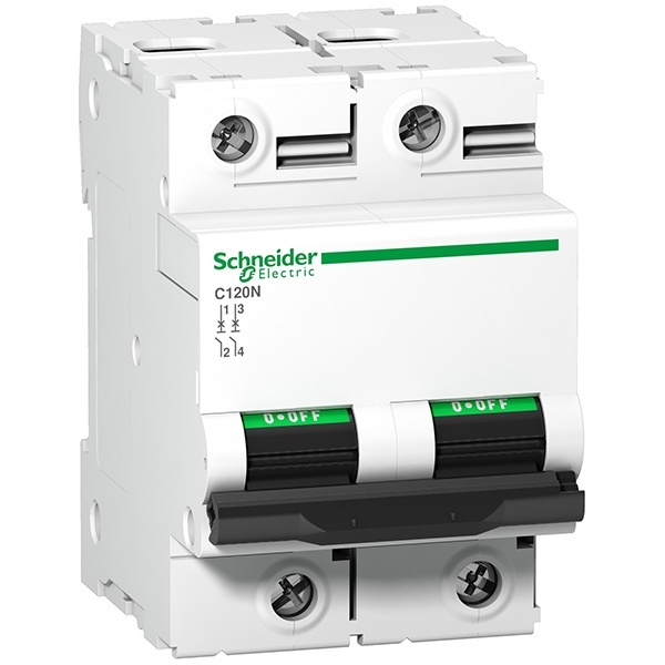 Автоматический выключатель Schneider Electric Acti 9 C120N 2П 80A C 10кА 3 модуля (автомат электрический)