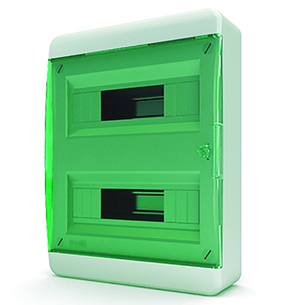 Щит навесной Tekfor 24 (2x12) модуля IP41 прозрачная зеленая дверца BNZ 40-24-1 (электрический шкаф)