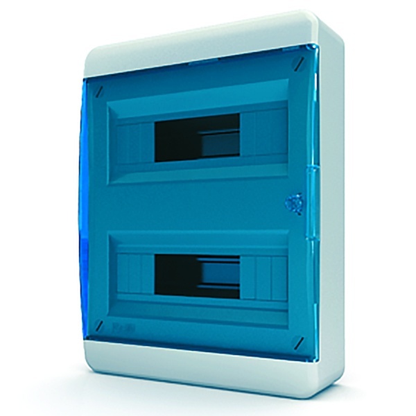 Щит навесной Tekfor 24 (2x12) модуля IP41 прозрачная синяя дверца BNS 40-24-1 (электрический шкаф)
