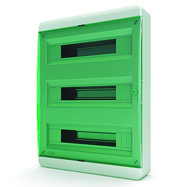 Щит навесной Tekfor 54 (3x18) модуля IP41 прозрачная зеленая дверца BNZ 40-54-1 (электрический шкаф)