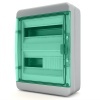 Щит навесной Tekfor 24 модуля (2х12) IP65 прозрачная зеленая дверца BNZ 65-24-1 (электрический шкаф)