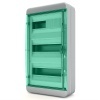 Щит навесной BNZ 65-36-1 (3x12) модулей прозрачная зеленая дверца IP65 Tekfor (электрический шкаф)