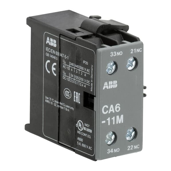 Дополнительный контакт ABB CA6-11M боковой для миниконтакторов B6-, B7-30-10, BC6-, BC7-30-10