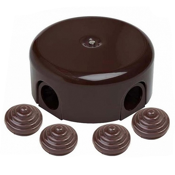 Коробка распределительная D78*30мм(4 кабельных ввода в комплекте) Bironi Лизетта,керамика коричневый